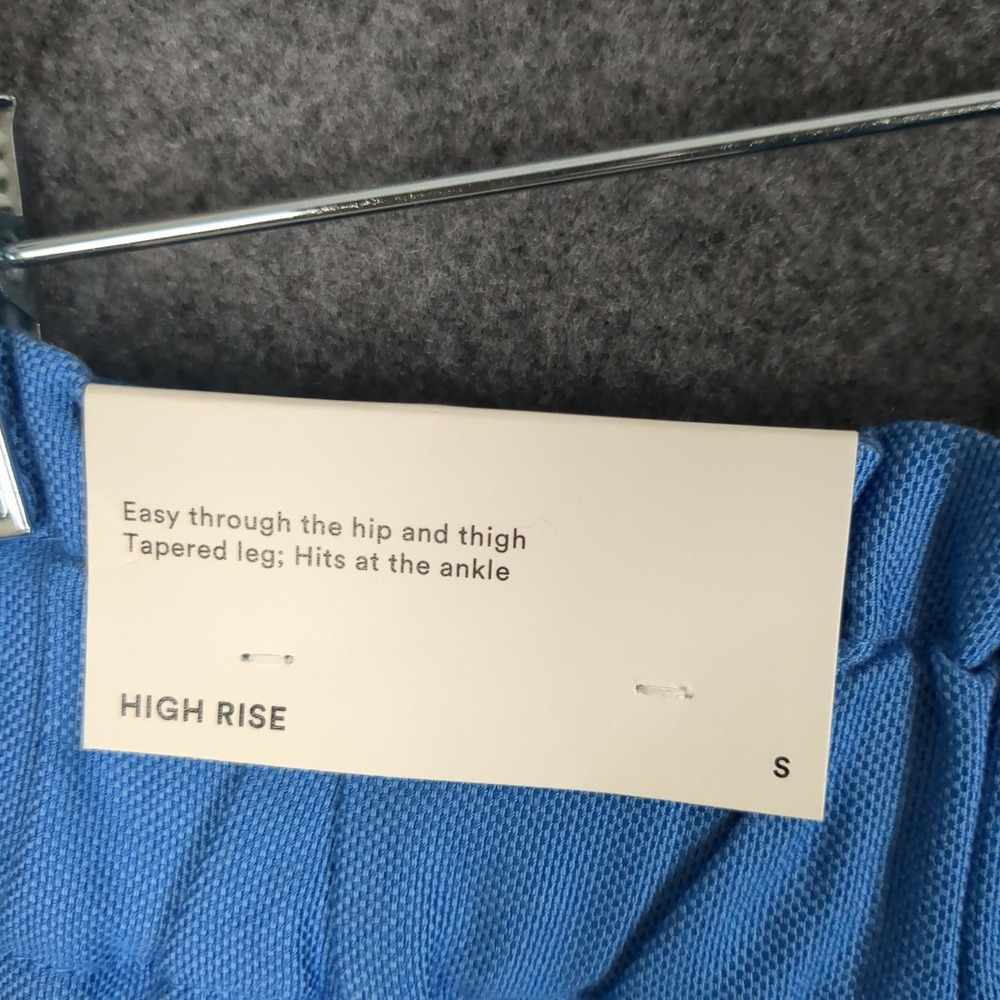 Ann Taylor Blue High Rise Tapered Ankle Pants Elastic Paperbag Waist Small NEW - Picture 12 of 16